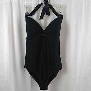 Jessica Simpson Heart Shaped Halter  One-Piece
